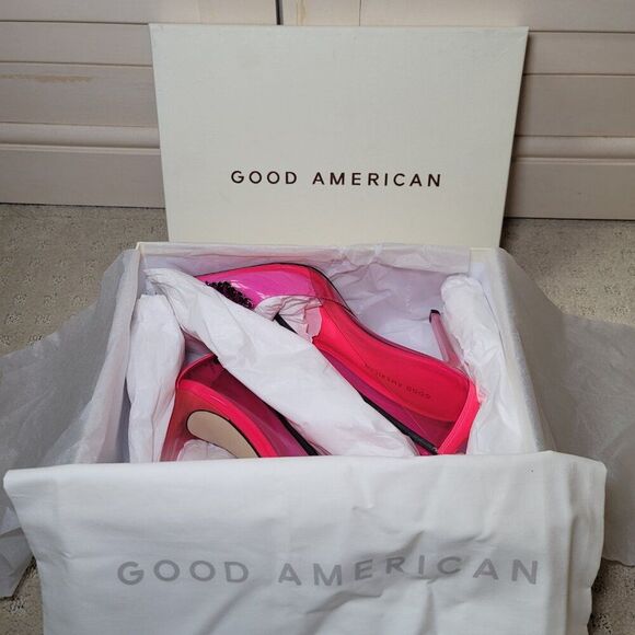 NIB Good American Cinder-F*cking-Rella Pump Heels - Hot Pink, Size 9 - Picture 4 of 13